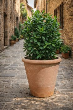 Klassischer, runder Terracottatopf aus Impruneta – Vaso Camelia